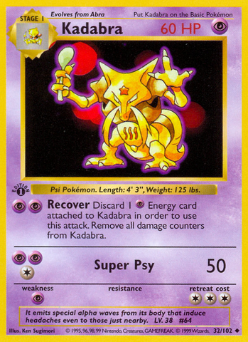 Kadabra (32/102) [Base Set 1st Edition]