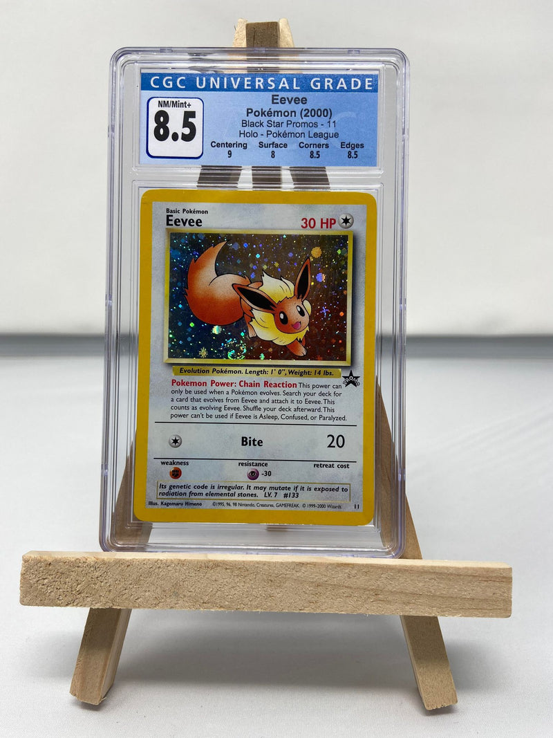 Eevee 11 Black Star Pokemon League Promo CGC 8.5 3735324078