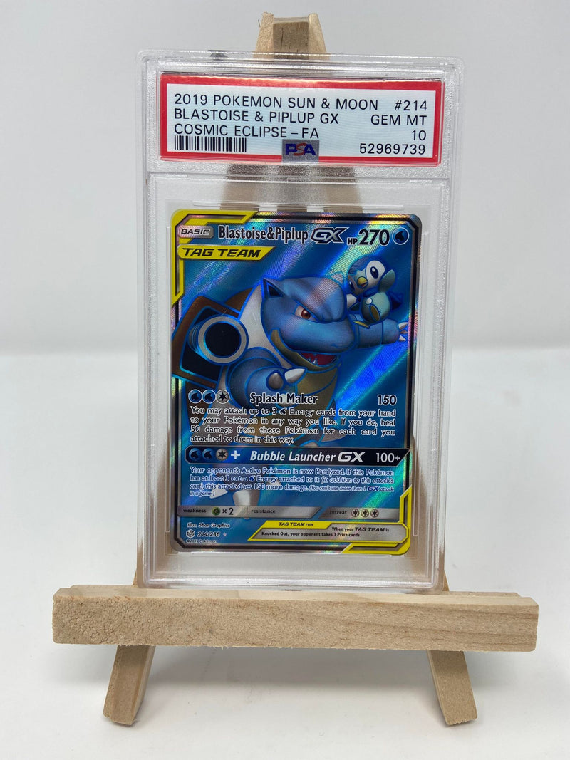 Blastoise & Piplup GX Cosmic Eclipse 214/236 PSA 10 52969739