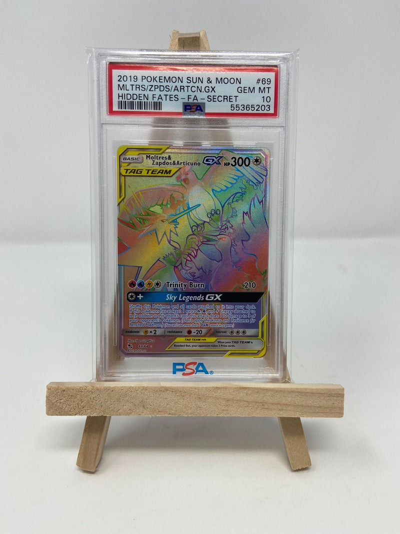 Moltres & Zapdos & Articuno GX Hidden Fates 69/68 PSA 10 55365203