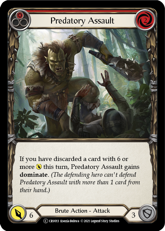 Predatory Assault (Red) [U-CRU013-RF] Unlimited Rainbow Foil