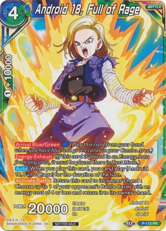Android 18, Full of Rage (P-172) [Promotion Cards]