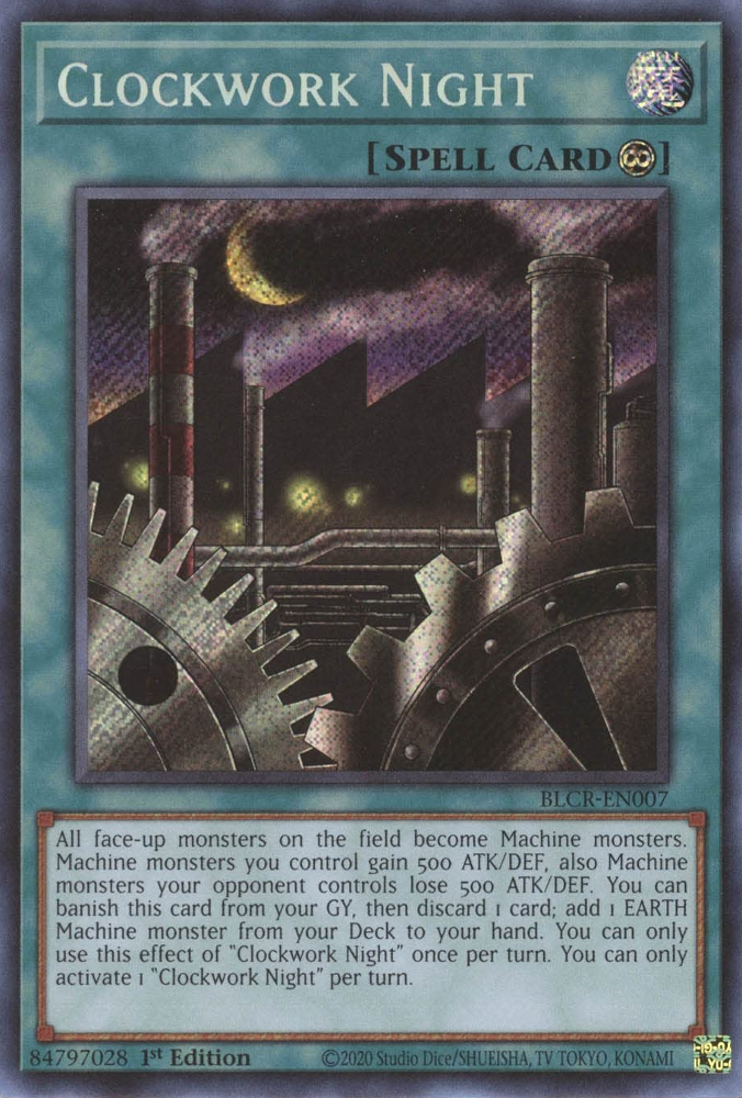 yugioh machine field card Clockwork Night [BLCR-EN007] Secret Rare