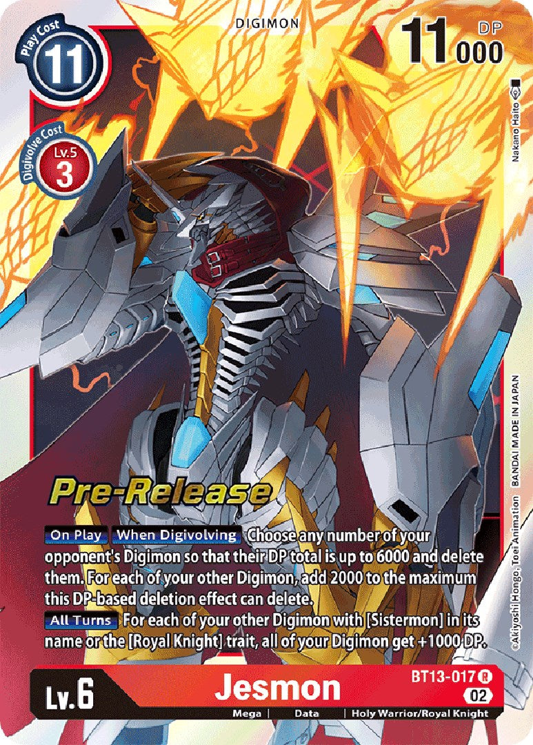 jesmon digimon card Jesmon [BT13-017] [Versus Royal Knight Booster Pre-Release Cards]