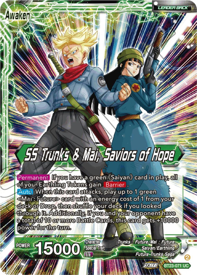Trunks & Mai // SS Trunks & Mai, Saviors of Hope (BT23-071) [Perfect C