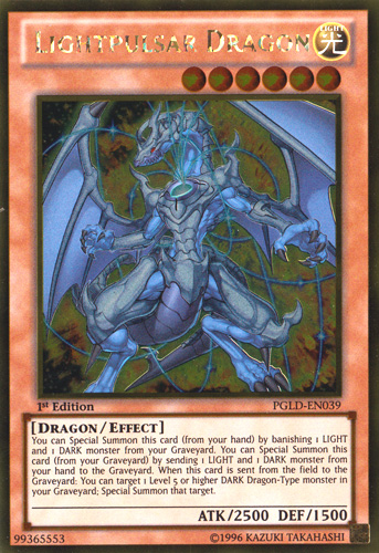 a golden pokemon card Lightpulsar Dragon [PGLD-EN039] Gold Rare