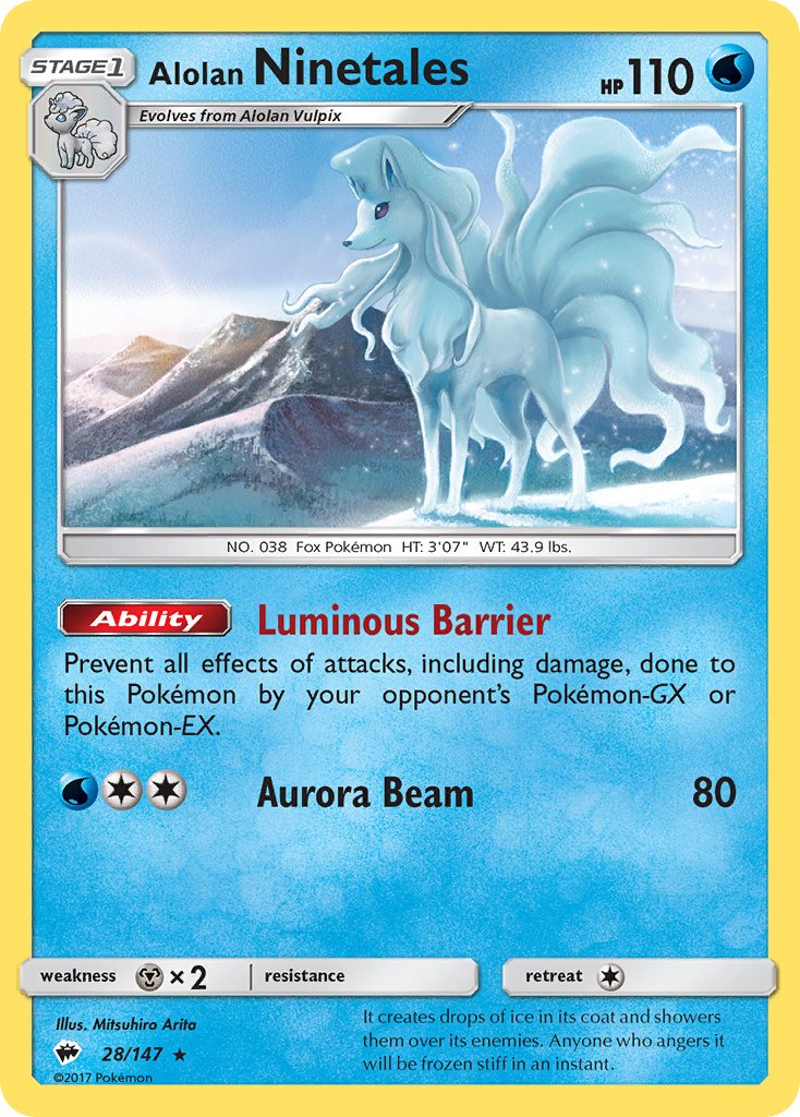 Alolan Ninetales (Water Web Holo) (28/147) [Theme Deck Exclusives]