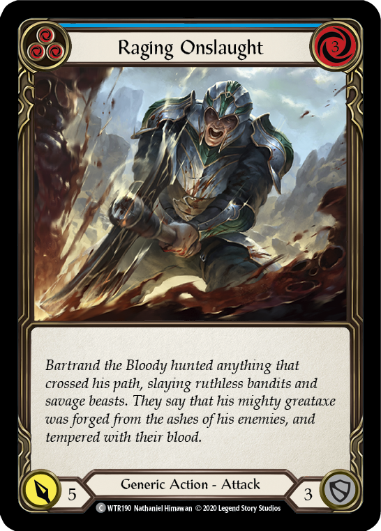 Raging Onslaught (Blue) [U-WTR190] Unlimited Rainbow Foil