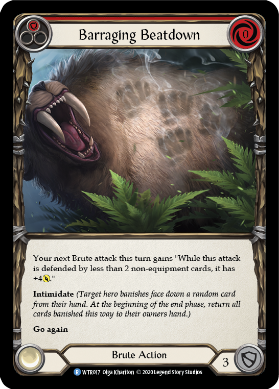 Barraging Beatdown (Red) [U-WTR017] Unlimited Rainbow Foil