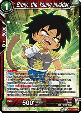 Broly, the Young Invader (Common) [BT13-026]
