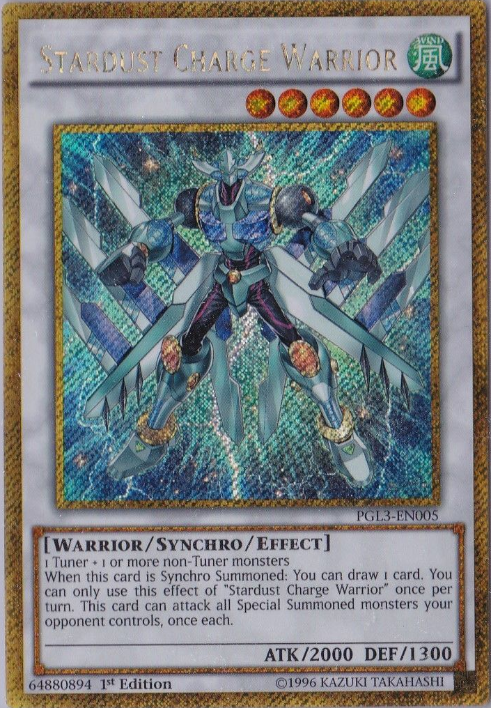 yugioh all stardust cards Stardust Charge Warrior [PGL3-EN005] Gold Secret Rare