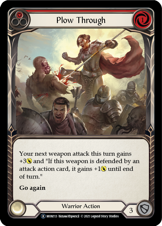 Plow Through (Red) [U-MON113-RF] Unlimited Rainbow Foil