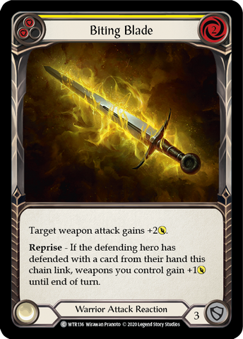 Biting Blade (Yellow) [U-WTR136] Unlimited Rainbow Foil