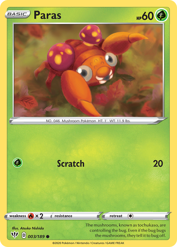 Paras (3/189) [Sword & Shield: Darkness Ablaze]