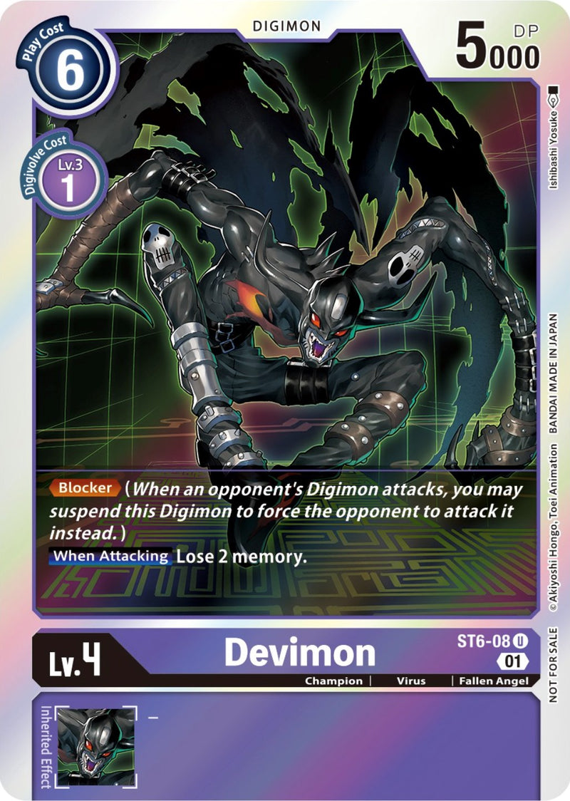 digimon devimon card Classic Collection Common EX1-058 Fallen Angel Play Cost Digimon Trading Card Game Chain