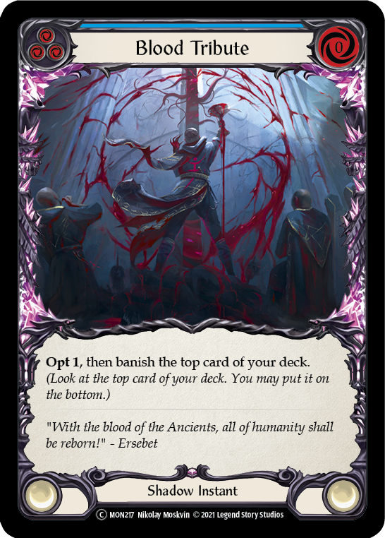 Blood Tribute (Blue) [U-MON217-RF] Unlimited Rainbow Foil