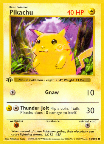 Pikachu (58/102) [Base Set 1st Edition]